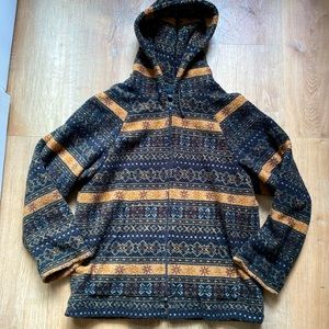 Authentic vintage Sandro jacket. Woman’s cozy Nordic style fair isle coat M\L